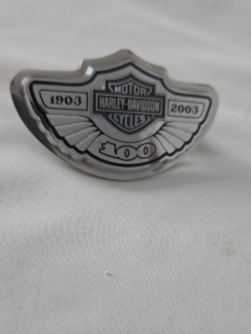 Harley-Davidson Silver 100th Anniversary Decoration.